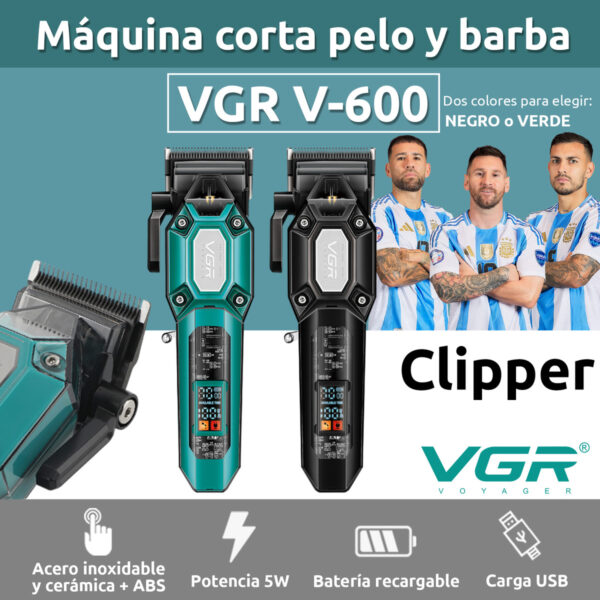 Máquina De Cortar Pelo Profesional Vgr V-600 7000rpm C/peine - Image 2