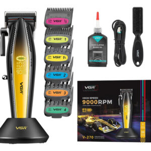 Máquina De Cortar Pelo Pro Vgr V-270 Metal 9000rpm Motor Dc Color Negro Y Amarillo