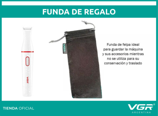 Afeitadora Vgr V-725 Mujer Cejas Cuerpo Nariz Sin Dolor Usb - Image 8