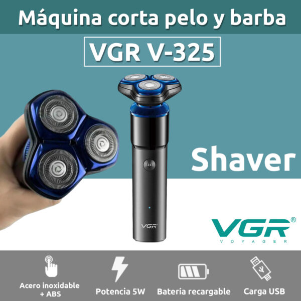 Afeitadora Eléctrica Hombre Shaver VGR V-325 Recargable - Image 2