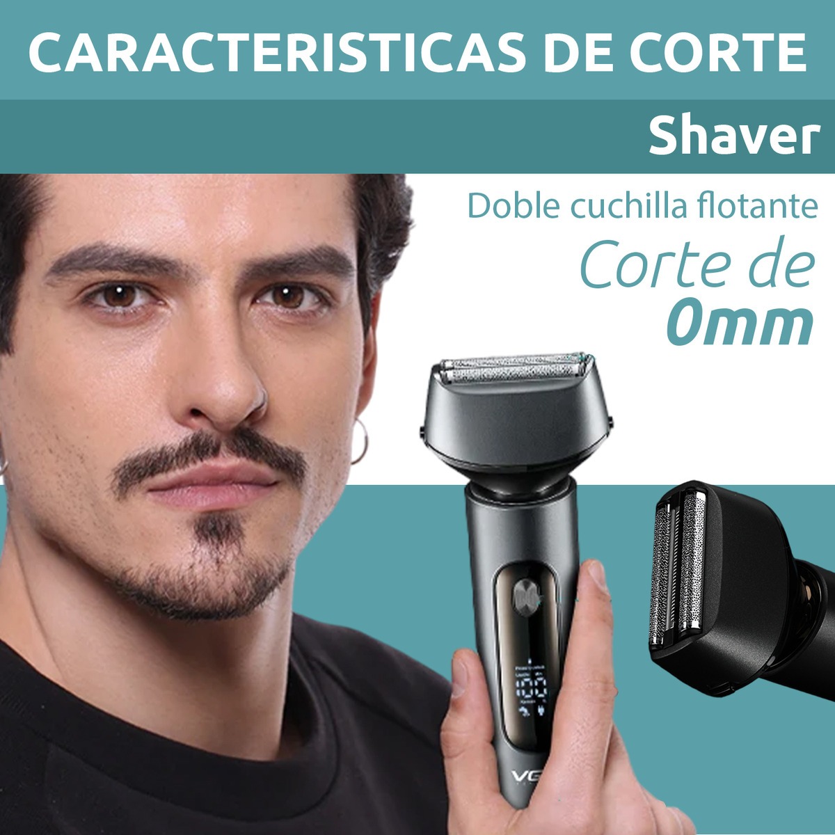 Afeitadora Eléctrica Shaver VGR V-381 Usb Triple Hoja IPX7 - Image 5