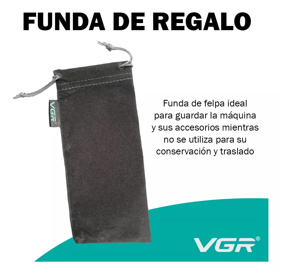 Cortadora De Pelo Barba Vgr V-299 Recargable Usb Camuflada - Image 7