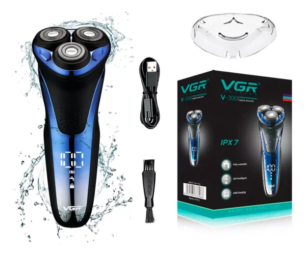 Afeitadora Electrica Shaver Rasuradora Recargable Vgr V-306 Azul/Negro