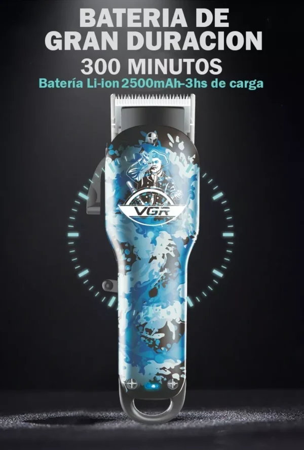Cortadora De Pelo Barba Vgr V-066 Profesional Recargable Usb Azul - Image 3