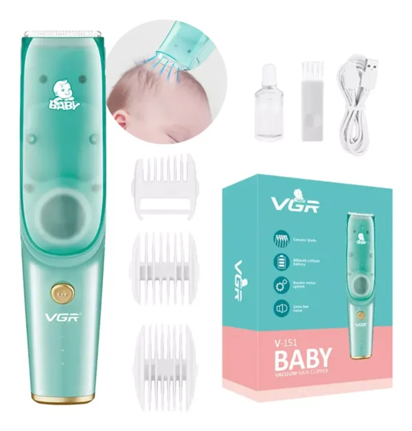 Máquina Cortar Pelo Patillera Niños Bebés Vgr V-151 Cerámica Verde
