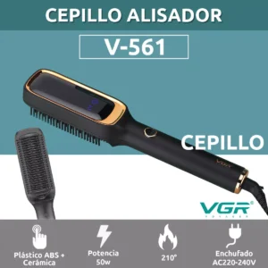 Cepillo Alisador Electrico Peine Vgr V-561 Ceramica 50w 210°