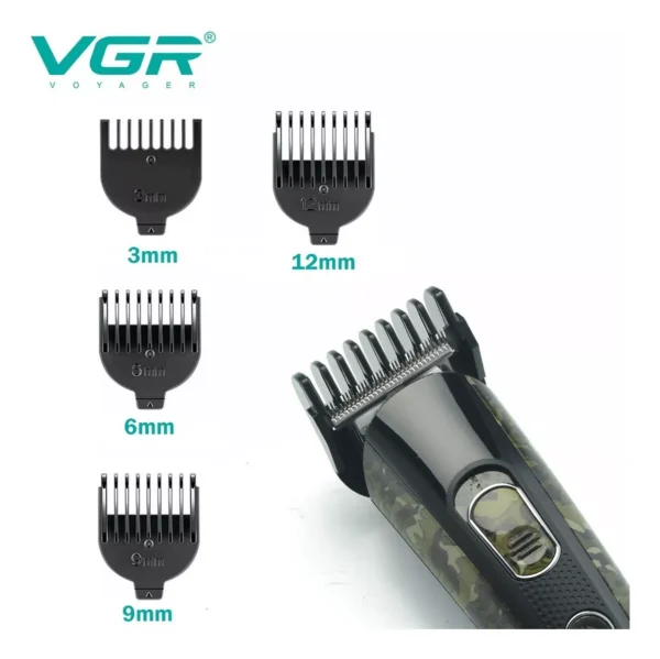 Maquina Corta Pelo Barba Vgr V-271 Dibujos Recargable Usb Camuflada - Image 3