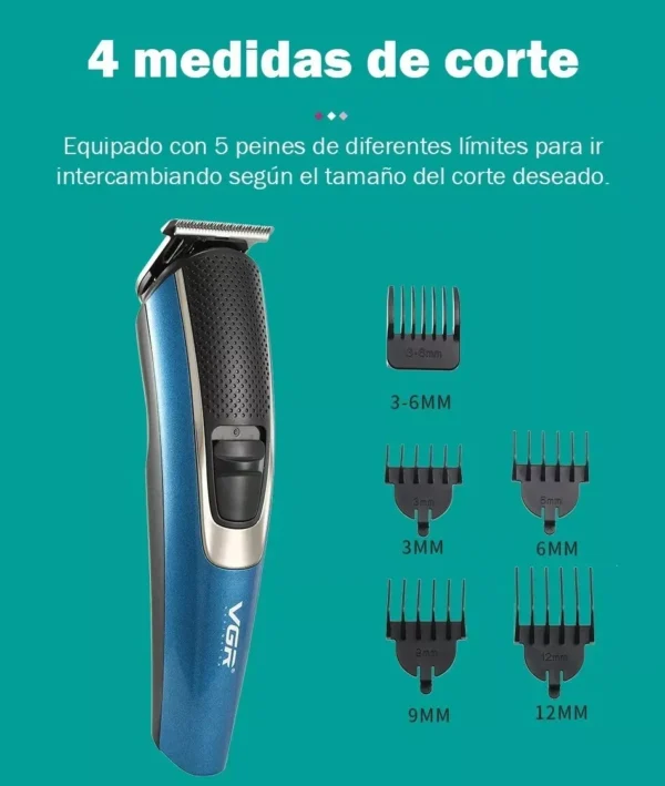 Maquina Corta Pelo Barba Trimmer Vgr V-172 Grooming Kit Usb + Capa Corte - Image 4