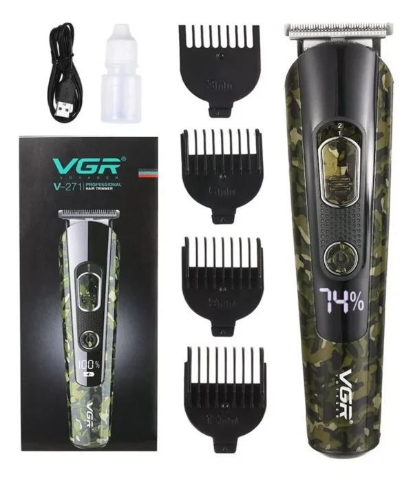 Maquina Corta Pelo Barba Vgr V-271 Dibujos Recargable Usb Camuflada