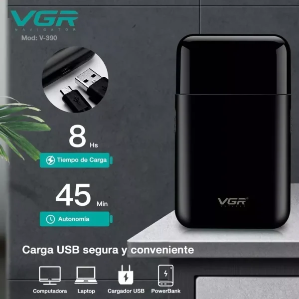 Repuesto Cuchilla Afeitadora Mini Shaver Patillera Vgr V-390 Negro - Image 4