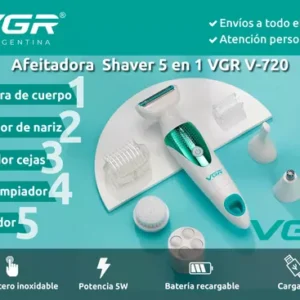 Afeitadora Vgr V-720 Depilado Sin Dolor Cuerpo Cejas Nariz Blanca/Verde