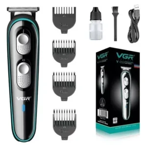 Maquina De Cortar Pelo Vgr V-055 Patillera Barba Recargable Negro