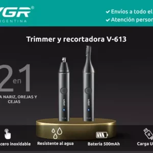 Trimmer Nariz Oreja Ceja Recortador Vgr V613 Recargable Ipx5 Negro