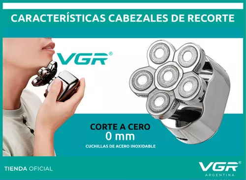 Afeitadora Electrica Shaver Rasuradora Vgr V-395 Recargable Plateado - Image 6