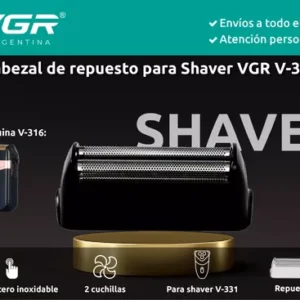 Cabezal Repuesto Maquina Afeitadora Vgr V-331 Doble Cuchilla Negro