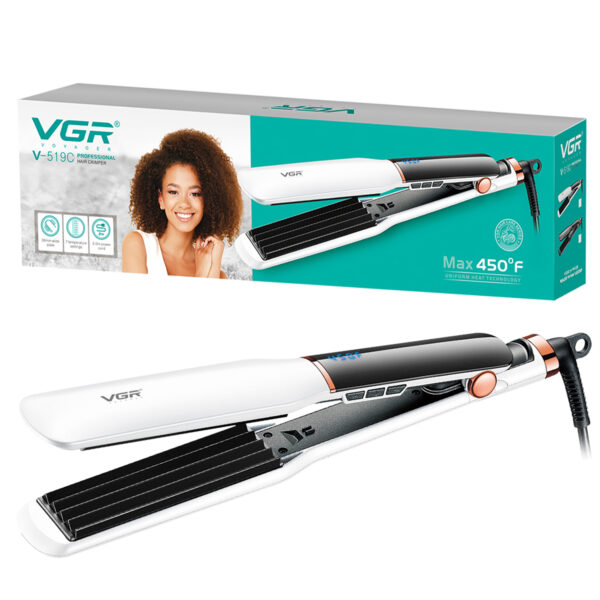 Planchita Rizadora Profesional Pelo VGR V-519C 7 Niveles Color Blanco