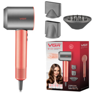 Secador De Pelo Profesional VGR V-440 Iónico 1400w BLDC Color Rojo