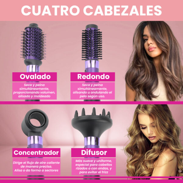 Cepillo Secador 4en1 Profesional Vgr V-484 Difusor 1100w Color Violeta - Image 3