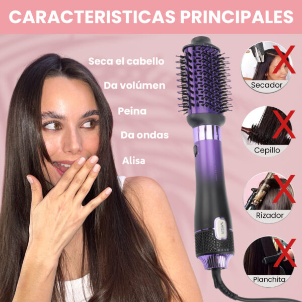 Cepillo Secador 4en1 Profesional Vgr V-484 Difusor 1100w Color Violeta - Image 5