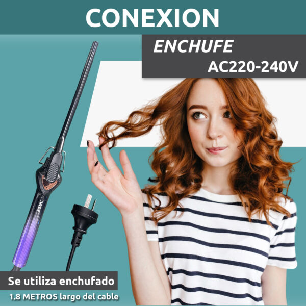 Rizador Buclera VGR V-573 Cerámica Pro 200°C 7 Niveles Led Color Violeta - Image 7