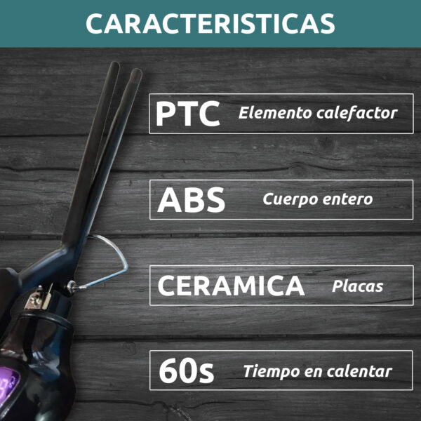 Rizador Buclera VGR V-573 Cerámica Pro 200°C 7 Niveles Led Color Violeta - Image 8