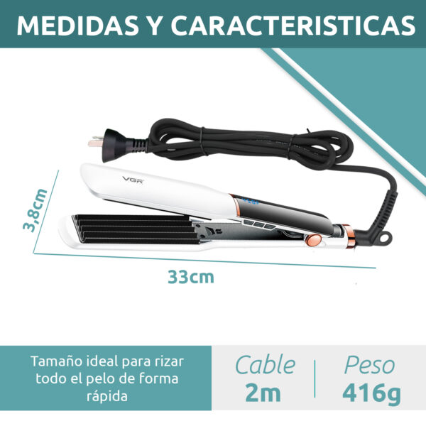 Planchita Rizadora Profesional Pelo VGR V-519C 7 Niveles Color Blanco - Image 9