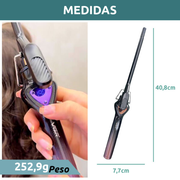 Rizador Buclera VGR V-573 Cerámica Pro 200°C 7 Niveles Led Color Rosa - Image 9