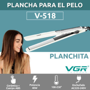 Planchita Pelo Vgr V-518 Led 2en1 Profesional Cerámica 230°c