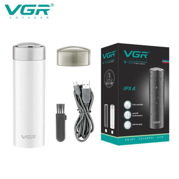 Afeitadora Shaver Giratoria VGR V-339 Portatil Recargable - Blanco