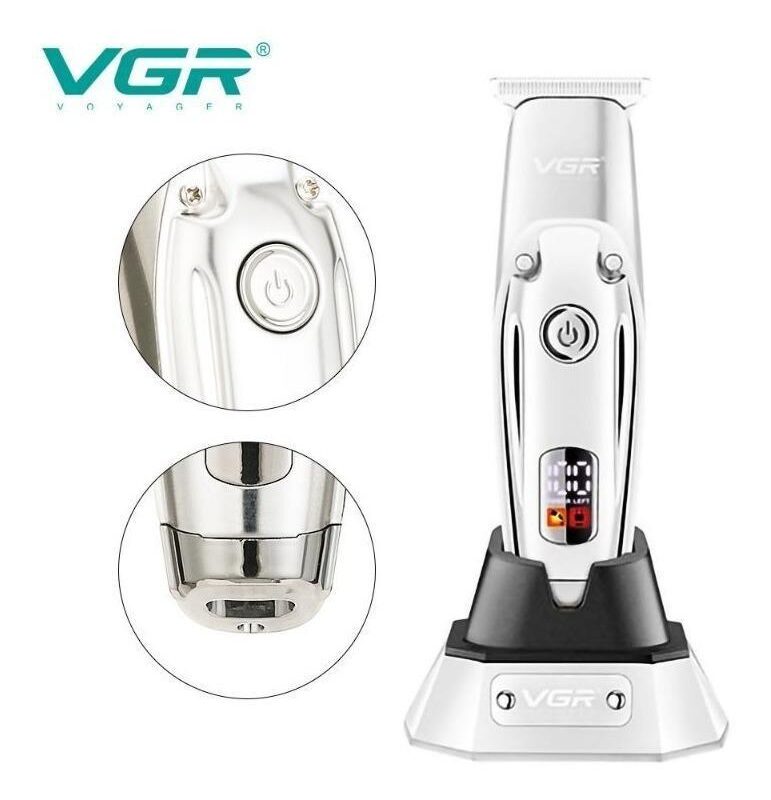 Alternative view of Maquina Corta Pelo Barba Trimmer VGR V-277 Usb Recargable Panel Led