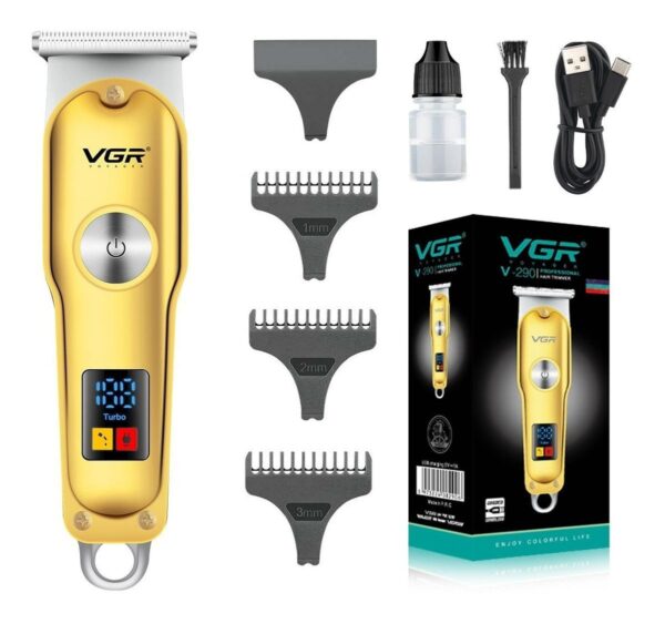 Maquina Corta Pelo Barba VGR V-290 Panel Led Recargable Usb