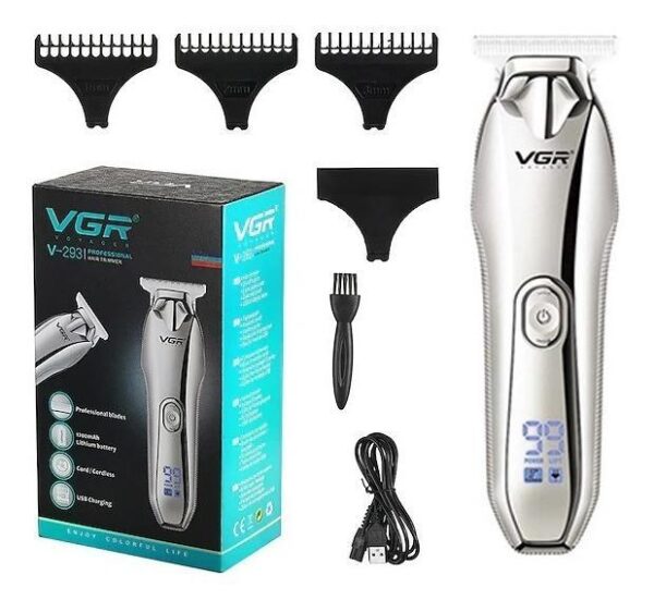 Maquina Corta Pelo Barba Trimmer VGR V-293 Recargable Usb Panel Led