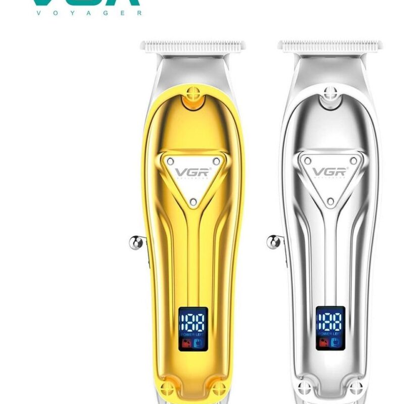 Alternative view of Maquina Corta Pelo Barba Recargable Display Led Trimmer VGR V-063 - Plateado