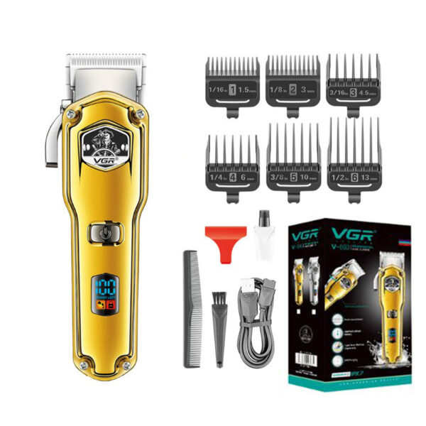 Cortadora De Pelo Clipper Recargable Vgr V-693 Led Usb Dorado
