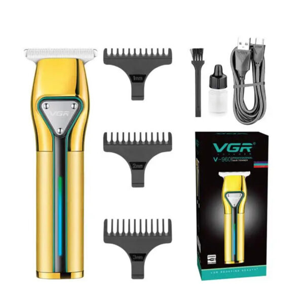 Máquina Trimmer Vgr V-960 Patillera Recargable 2 Velocidades Dorado