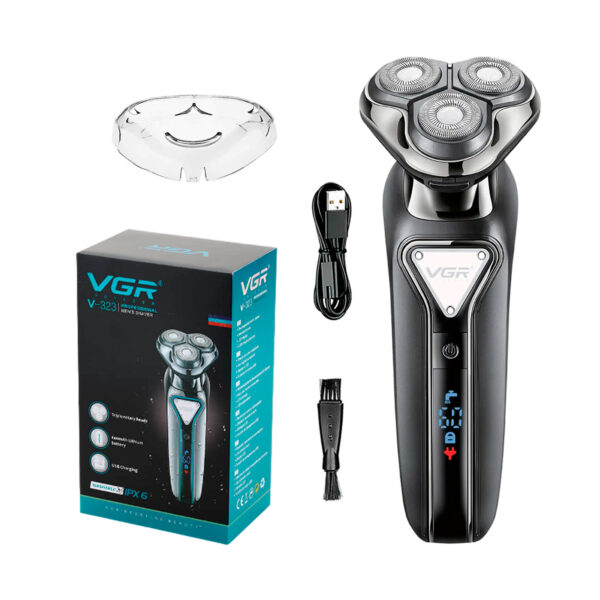 Afeitadora Eléctrica Hombre Shaver Vgr V-323 Usb Ideal Viaje Plateado