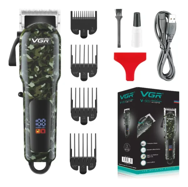 Cortadora De Pelo Barba Vgr V-665 Profesional Recargable Usb Camuflada