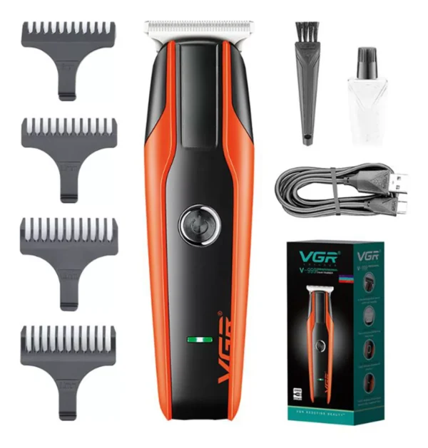 Maquina Corta Pelo Trimmer Vgr V-999 Velocidades Recargable Naranja/Negro