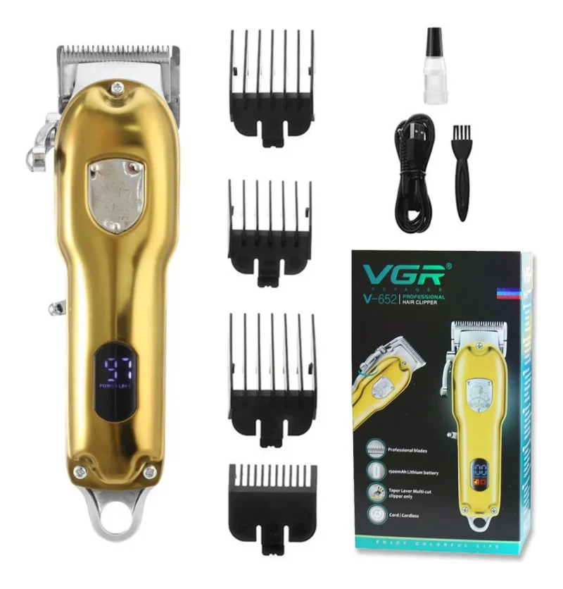 Maquina Corta Pelo Vgr V-652 Recargable Usb Profesional Dorado