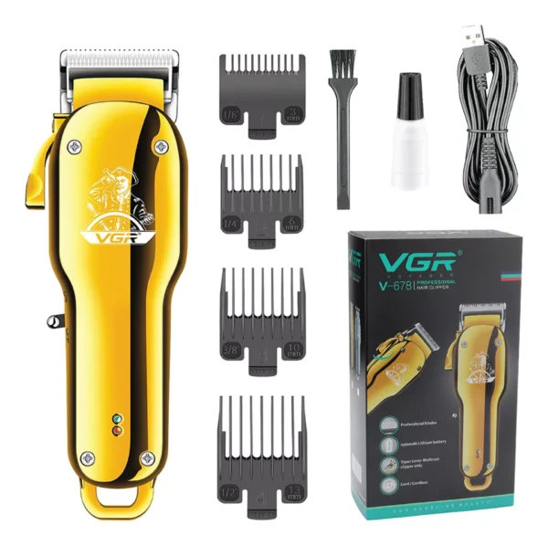 Cortadora De Pelo Barba Vgr V-678 Recargable Ajuste Hoja Dorado