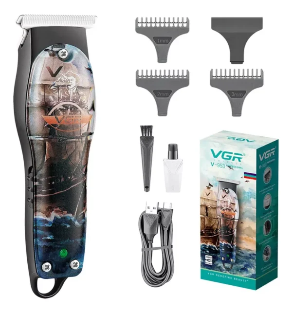 Máquina Cortar Pelo Patillera VGR V-953 Inalámbrica Usb Oceano