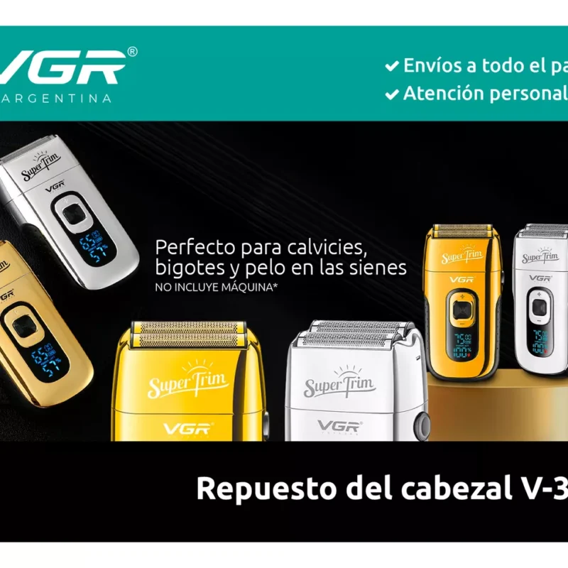 Alternative view of Repuesto Afeitadora Eléctrica Hombre Barba Pro Vgr V-332 Dorado