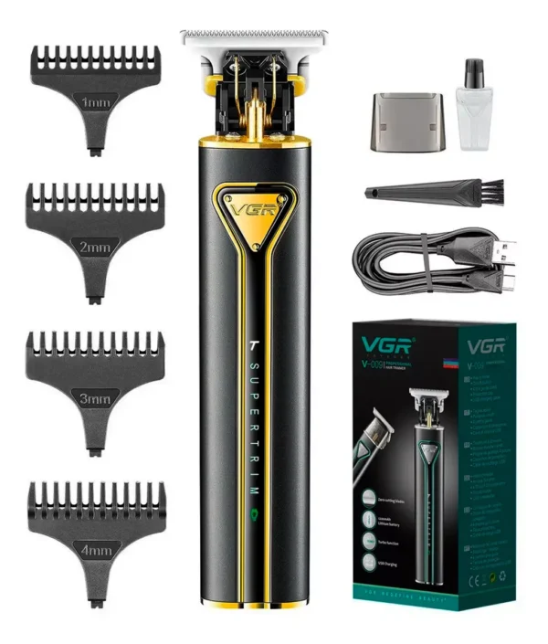 Maquina Corta Pelo Barba Trimmer Vgr V-009 Led Inalámbrica Dorado