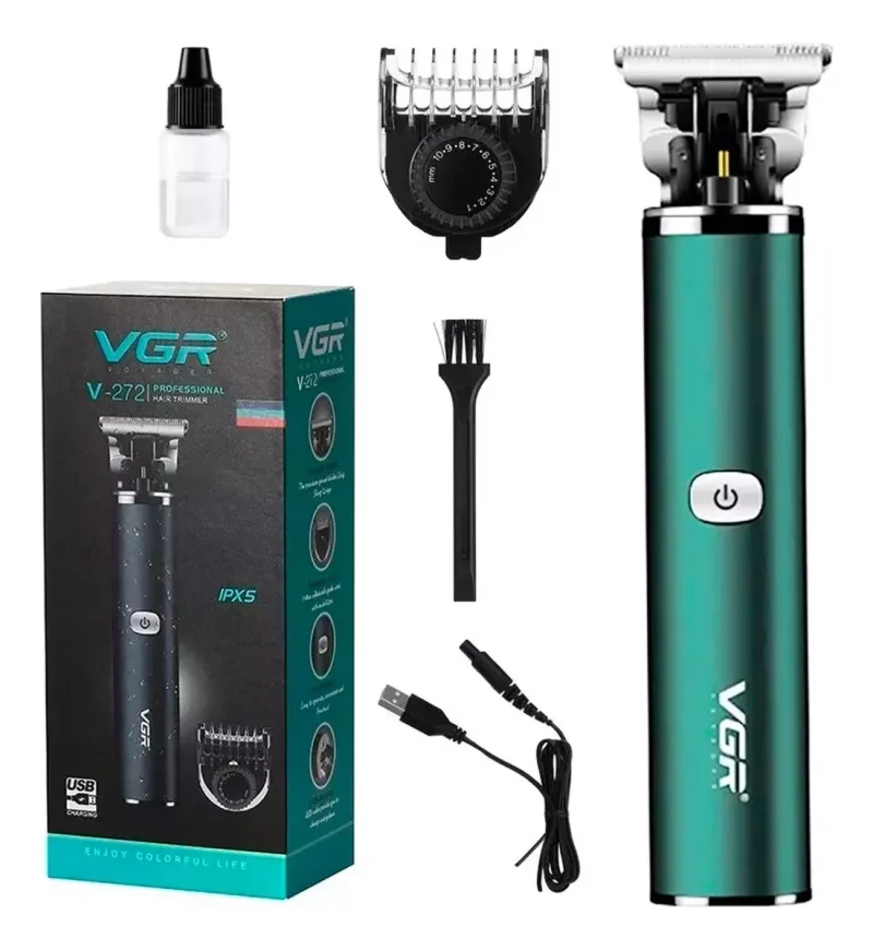 Maquina Corta Pelo Barba Vgr V-272 Recargable Usb 10 Medidas Negro