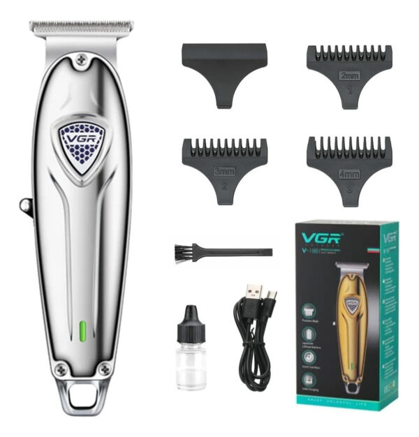 Máquina Cortar Pelo Patillera  VGR V-188 Metal Principiante Plateado