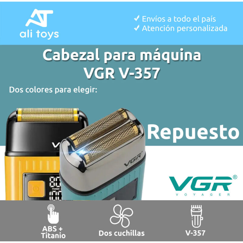 Alternative view of Repuesto Cuchilla Afeitadora Eléctrica VGR V-357 Patillera Verde
