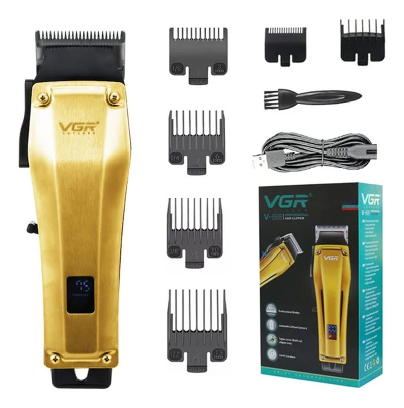 Máquina de Cortar Pelo VGR V-668 Metal Profesional Usb Dorado