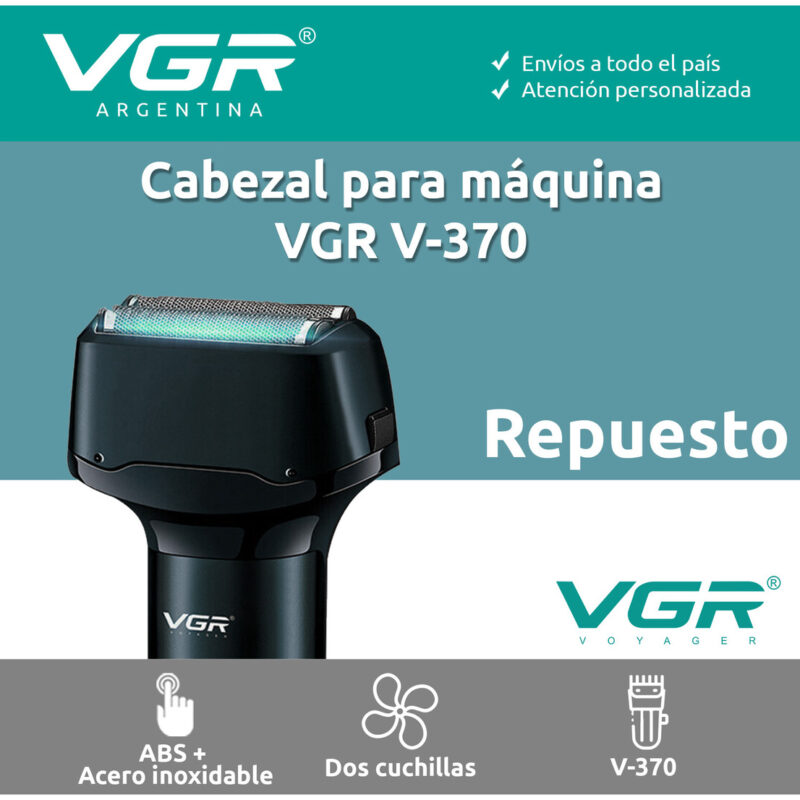 Alternative view of Repuesto Cuchilla Afeitadora Eléctrica VGR V-370 Patillera Azul