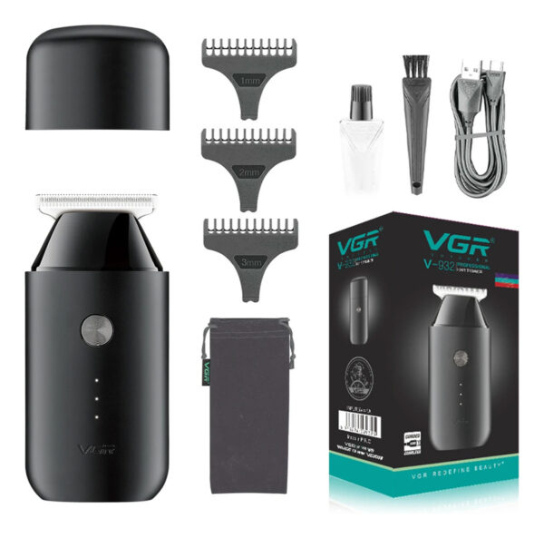 Máquina Cortar Pelo Mini Patillera VGR V-932 Ideal Viajes Negro