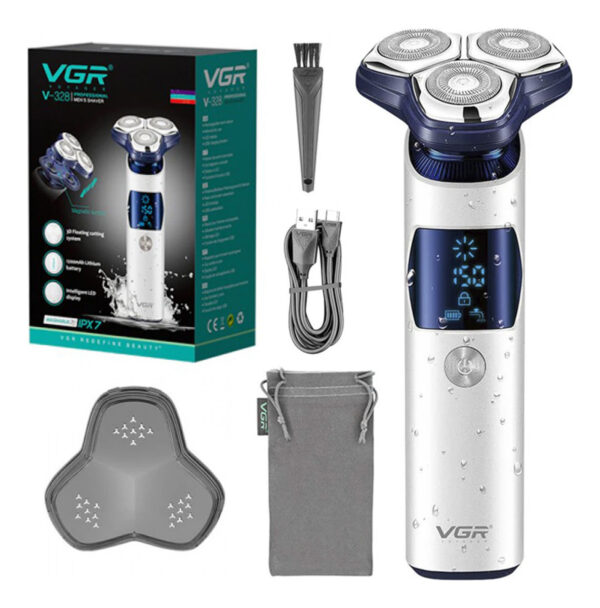 Afeitadora Eléctrica Hombre Shaver VGR V-328 Impermeable Blanco